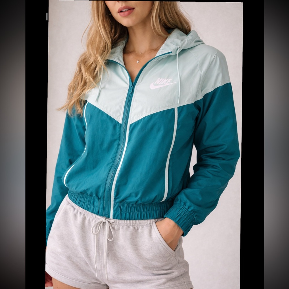 Nike Women's Aqua and Turquoise Utility Jacket